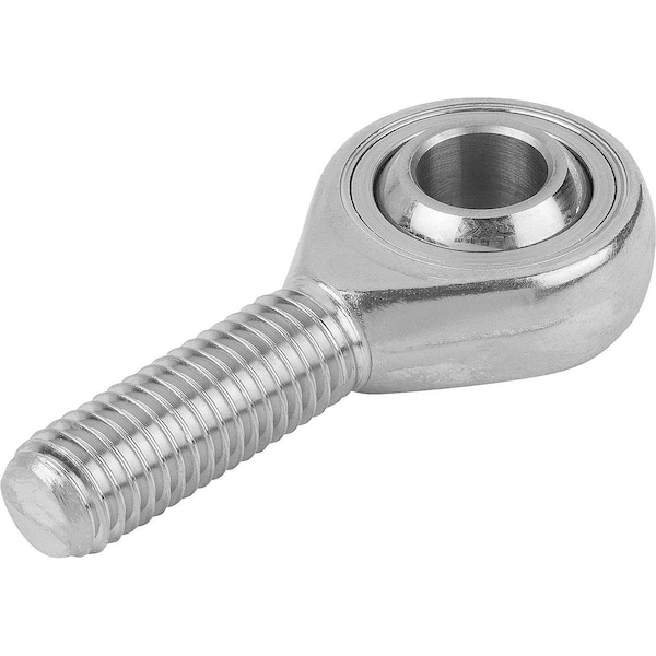 Rod End, Stainless Steel, Polished, M5 Thrd Sz, 20 mm Thrd Lg, 42 mm Overall Lg